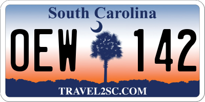 SC license plate OEW142