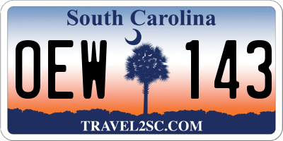 SC license plate OEW143