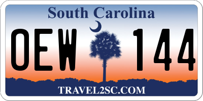 SC license plate OEW144