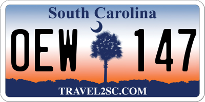 SC license plate OEW147