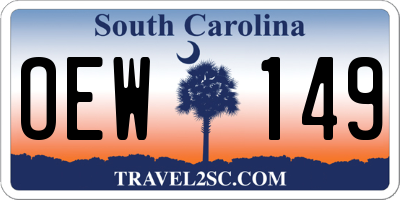 SC license plate OEW149