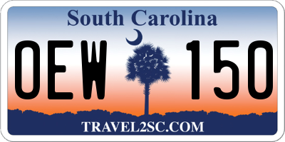 SC license plate OEW150