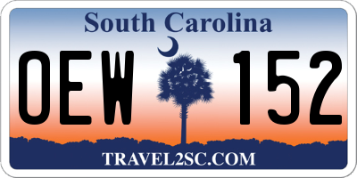 SC license plate OEW152