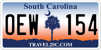 SC license plate OEW154