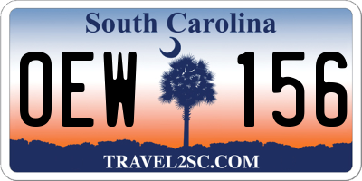 SC license plate OEW156