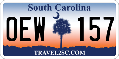 SC license plate OEW157