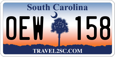 SC license plate OEW158