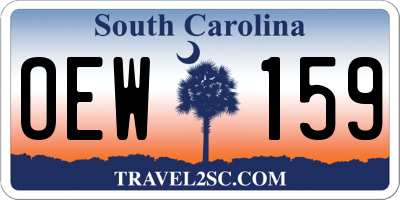 SC license plate OEW159