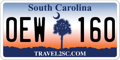SC license plate OEW160
