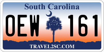 SC license plate OEW161
