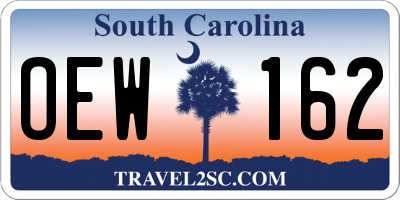 SC license plate OEW162