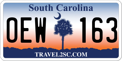 SC license plate OEW163