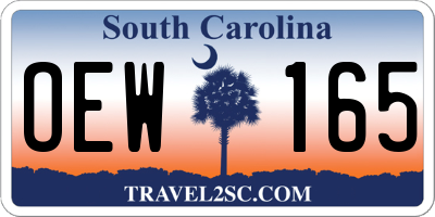 SC license plate OEW165
