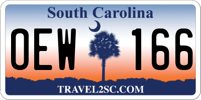 SC license plate OEW166