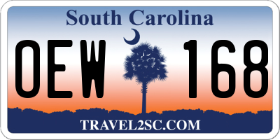 SC license plate OEW168