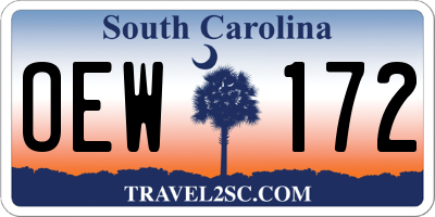 SC license plate OEW172