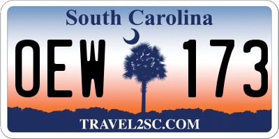 SC license plate OEW173