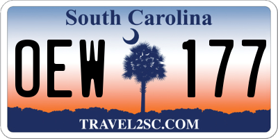 SC license plate OEW177