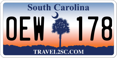 SC license plate OEW178