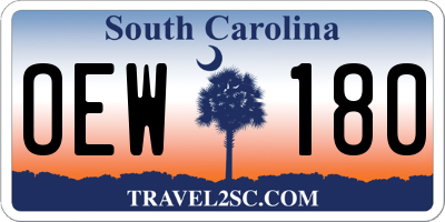 SC license plate OEW180