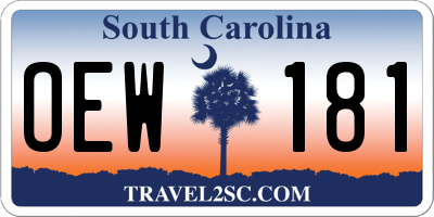 SC license plate OEW181