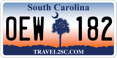 SC license plate OEW182