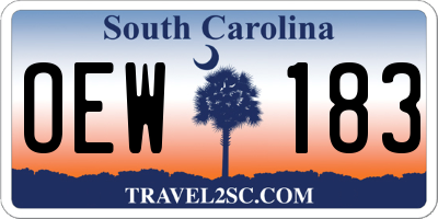 SC license plate OEW183