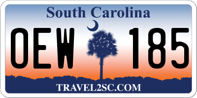 SC license plate OEW185