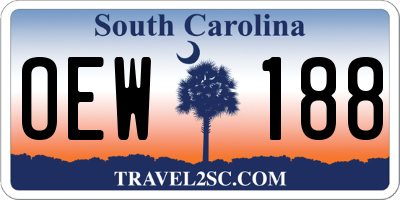 SC license plate OEW188