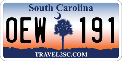 SC license plate OEW191