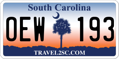 SC license plate OEW193