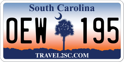 SC license plate OEW195