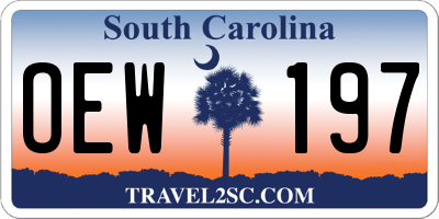 SC license plate OEW197