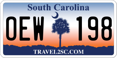SC license plate OEW198