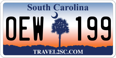 SC license plate OEW199