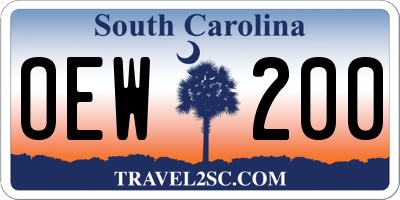 SC license plate OEW200