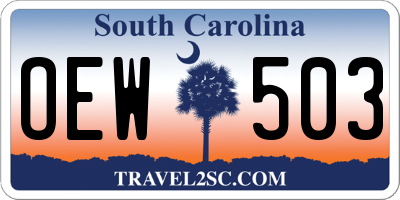 SC license plate OEW503