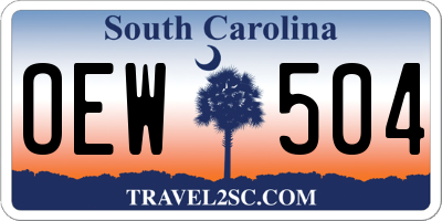 SC license plate OEW504