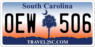 SC license plate OEW506