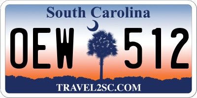 SC license plate OEW512