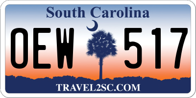 SC license plate OEW517