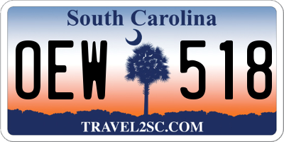 SC license plate OEW518