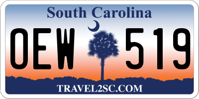 SC license plate OEW519