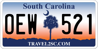 SC license plate OEW521