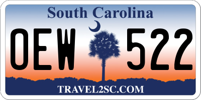 SC license plate OEW522