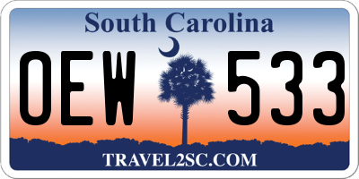 SC license plate OEW533