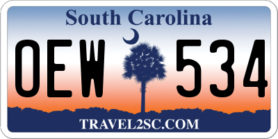 SC license plate OEW534