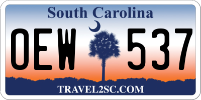 SC license plate OEW537