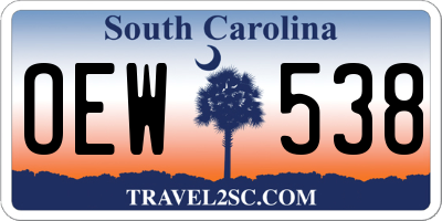 SC license plate OEW538