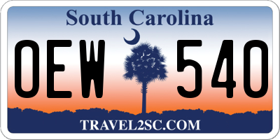 SC license plate OEW540